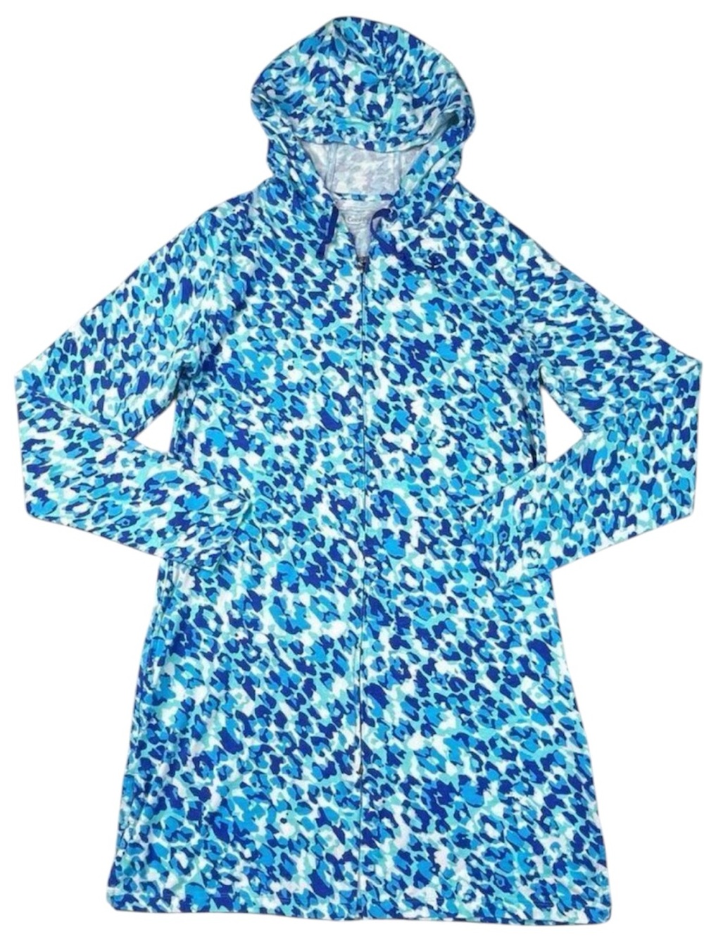 Coolibar UPF 50+ swimsuit coverup with hood and animal print Size XS